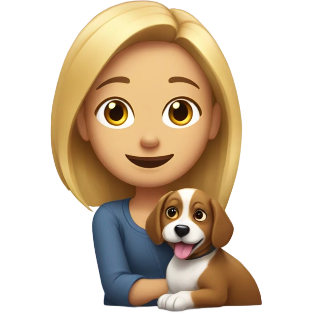 Hanna with her dog emoji