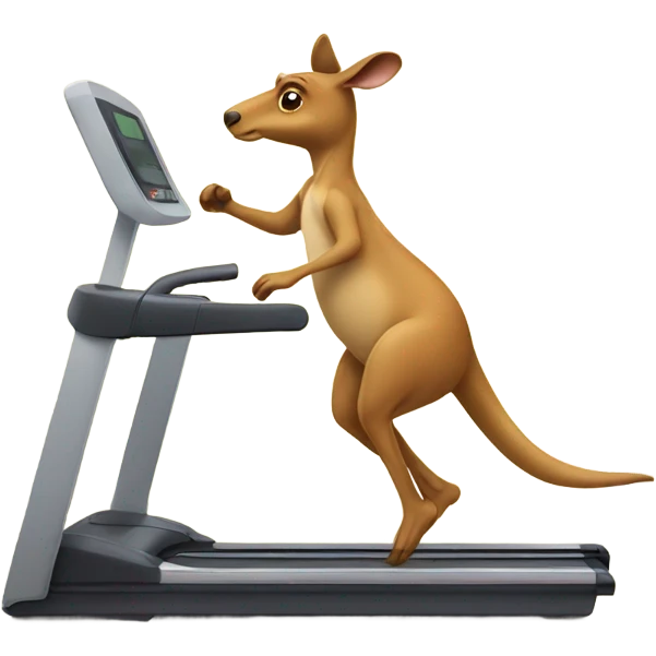 Kangaroo running on a treadmill  emoji