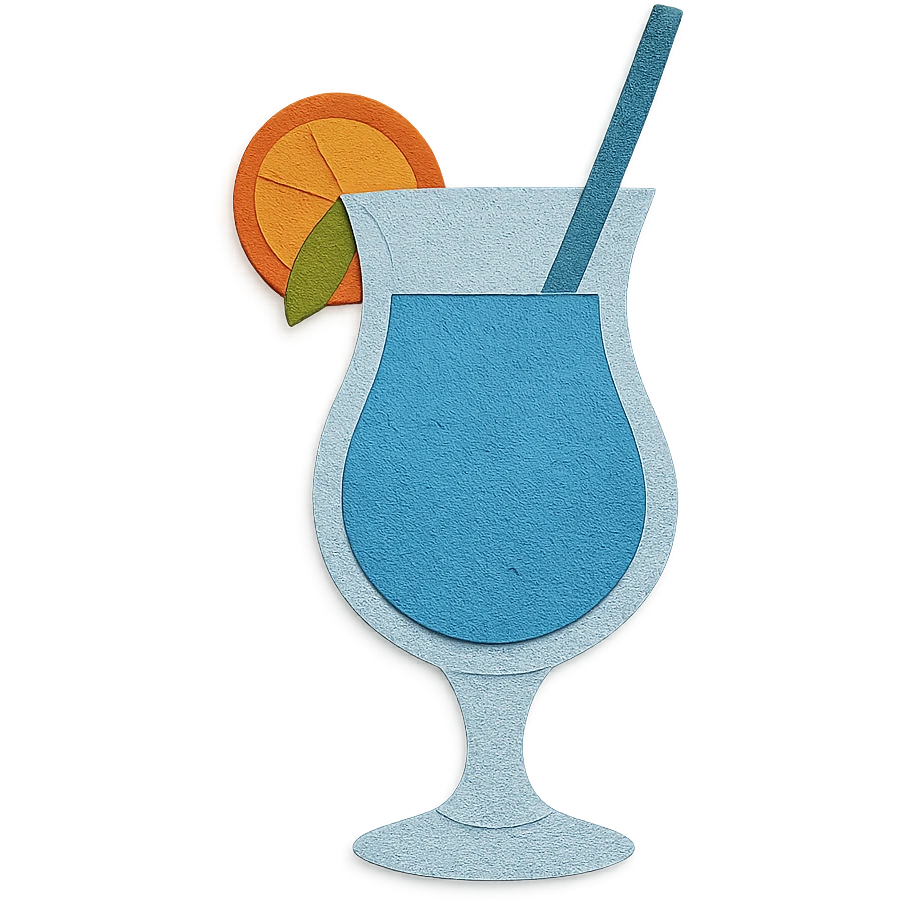 blue curaçao tropical cocktail in a hurricane glass emoji