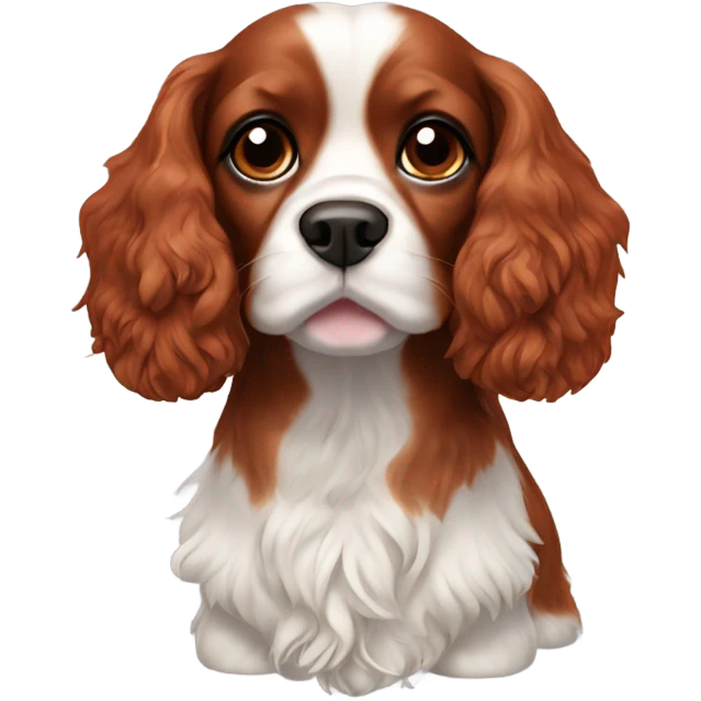 Cavalier spaniel, all red fur emoji