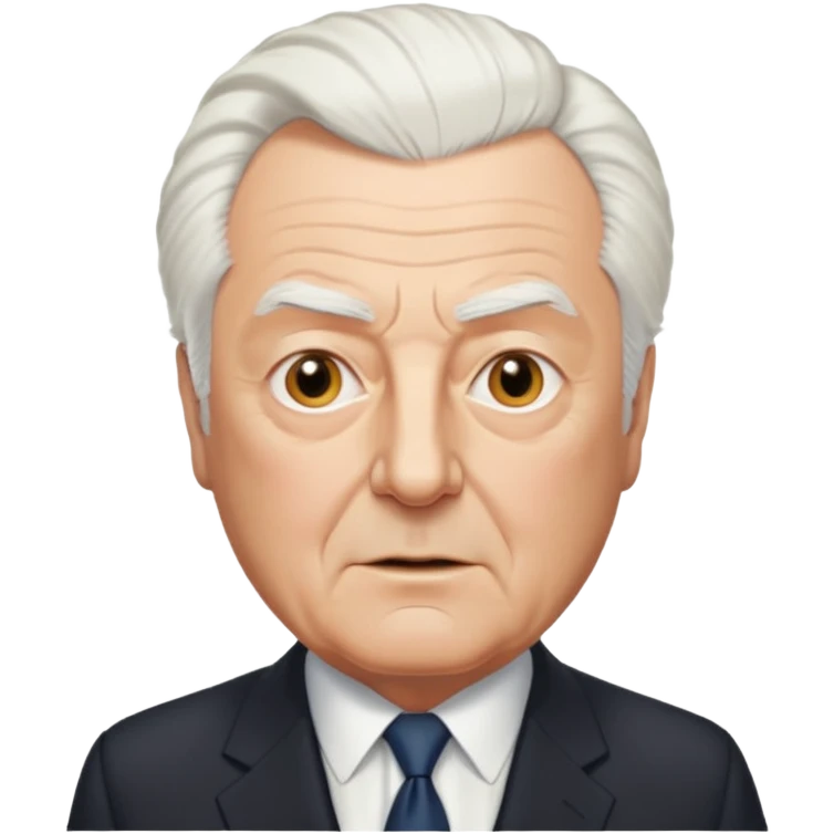 Gough Whitlam, distinguished older Australian man with white hair, suit and tie, confident expression emoji