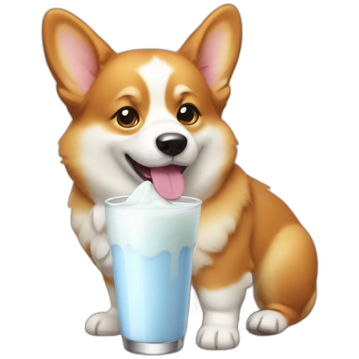 corgi drink milk emoji