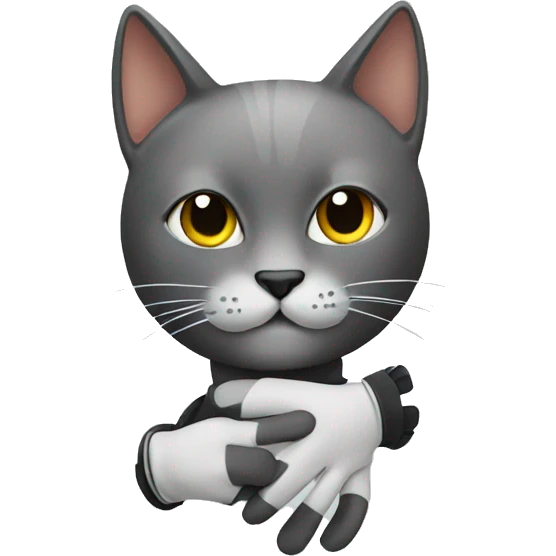 Cat with gloves  emoji
