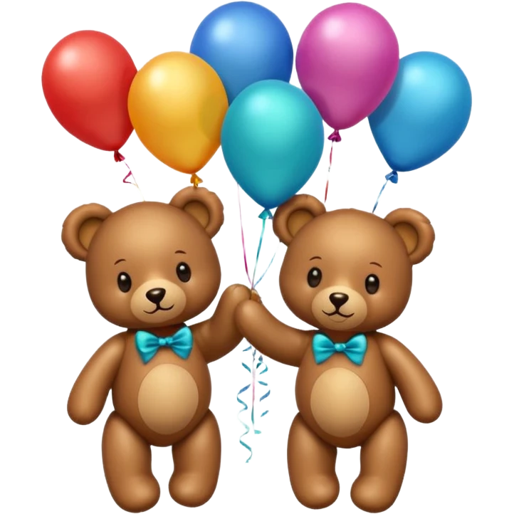 brown Satine bears balloons  emoji