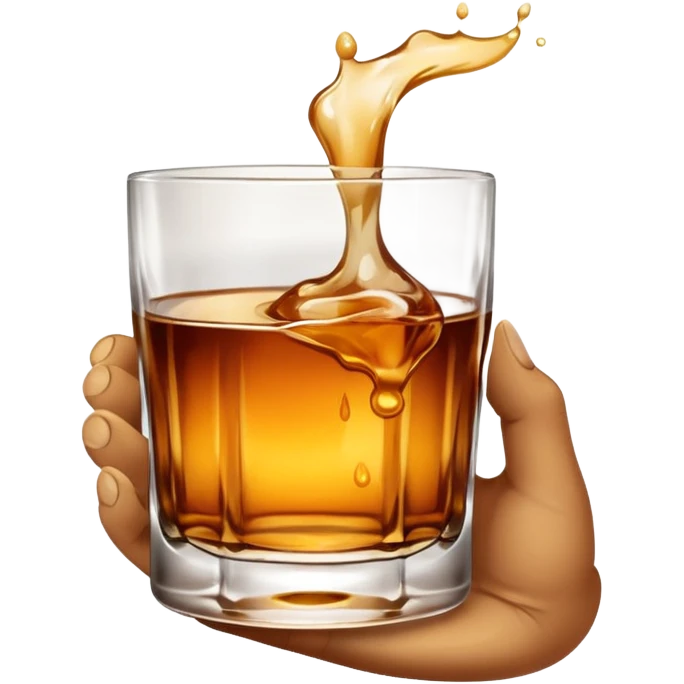 White hand holding whiskey glass emoji
