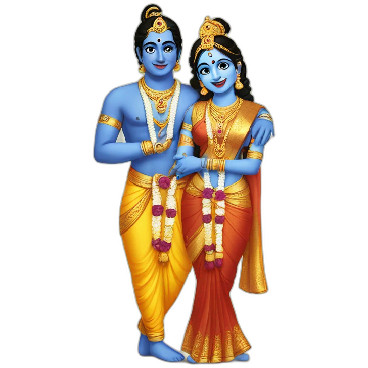 Krishna and radhe emoji