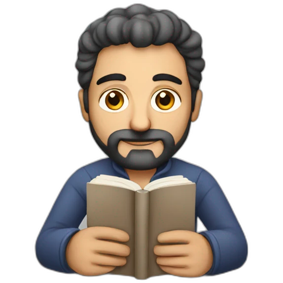 Armenian man reading book emoji