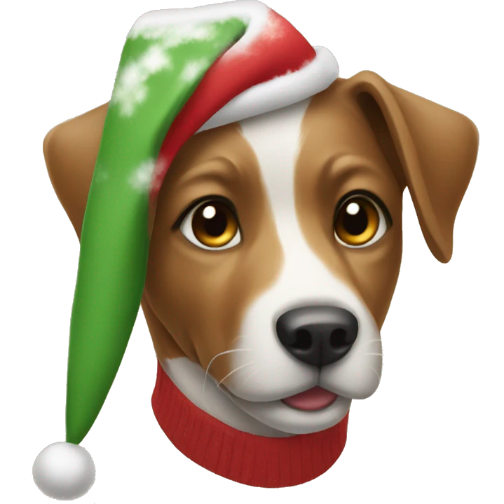 dog with christmas hat  emoji