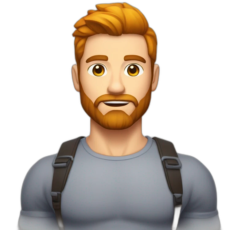 Homme-musclé-gay-barbu-roux-yeux bleux emoji