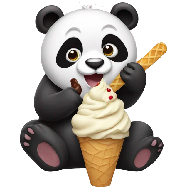 Panda eating ice cream emoji