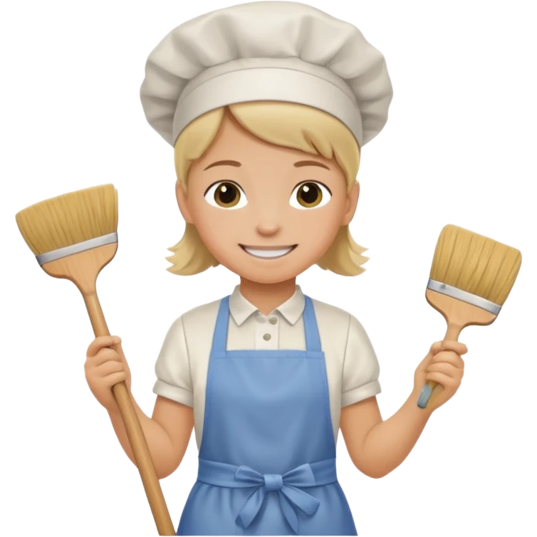 a child helping to clean up, etiquette theme emoji