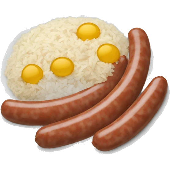 plate with sausage and rice  emoji