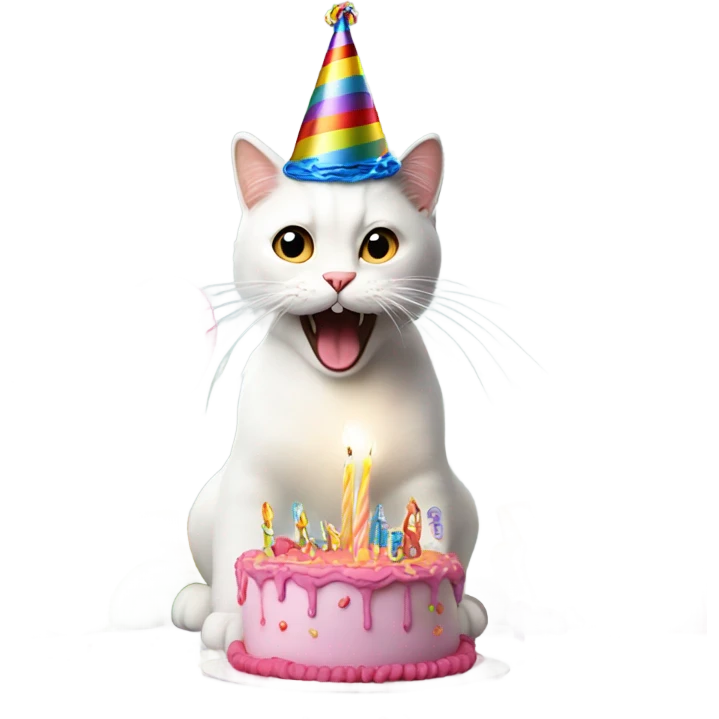 Cat birthday emoji