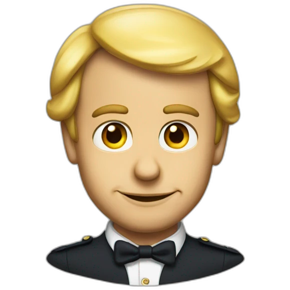 Macron with Pinocchio nose emoji