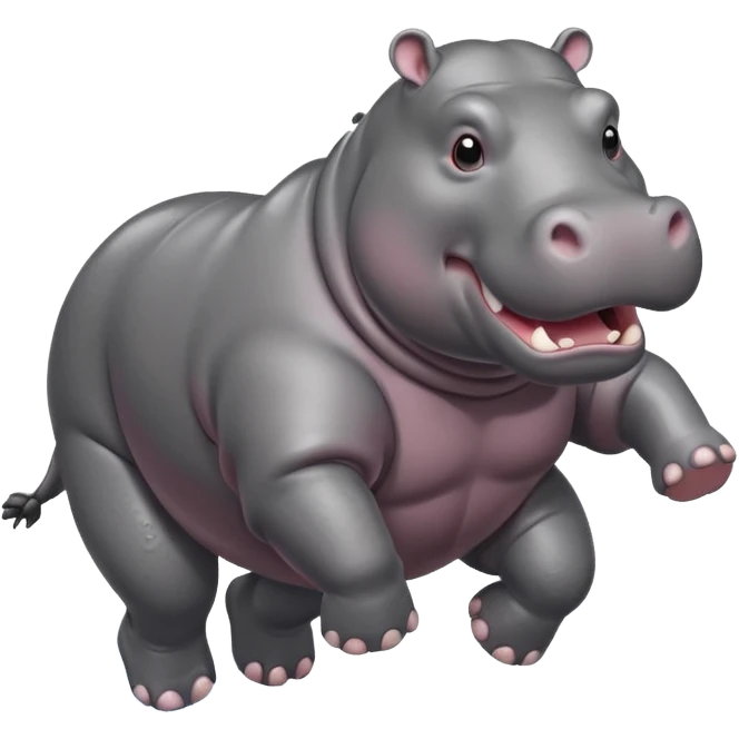 Hippo running  emoji
