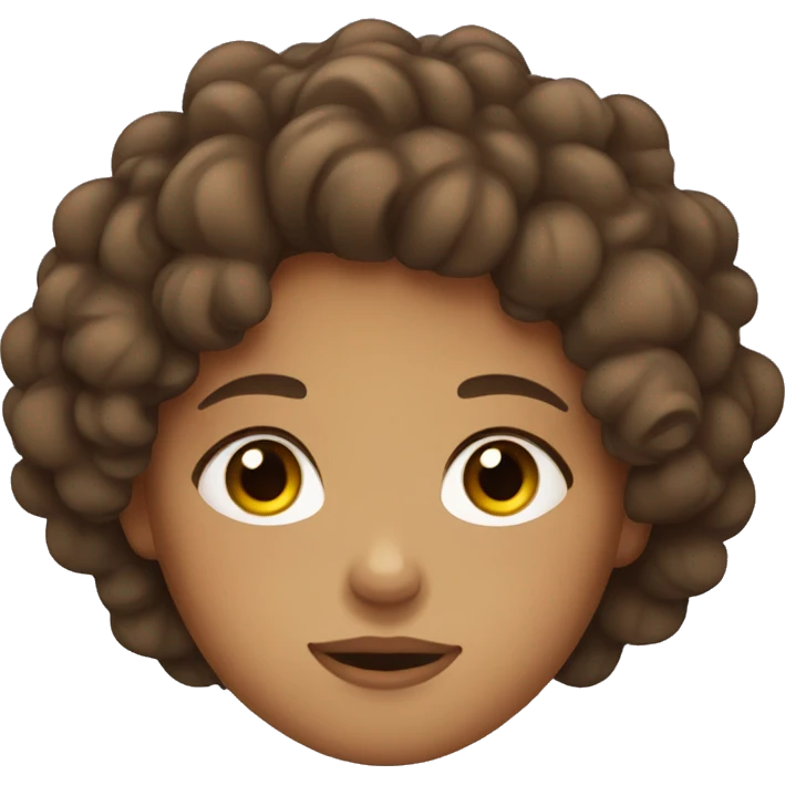 Girl with curly hair and brown eyes sleeping  emoji
