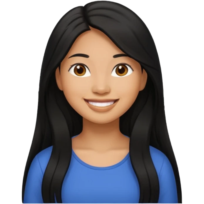 Philippines woman with long hair is enjoying  emoji
