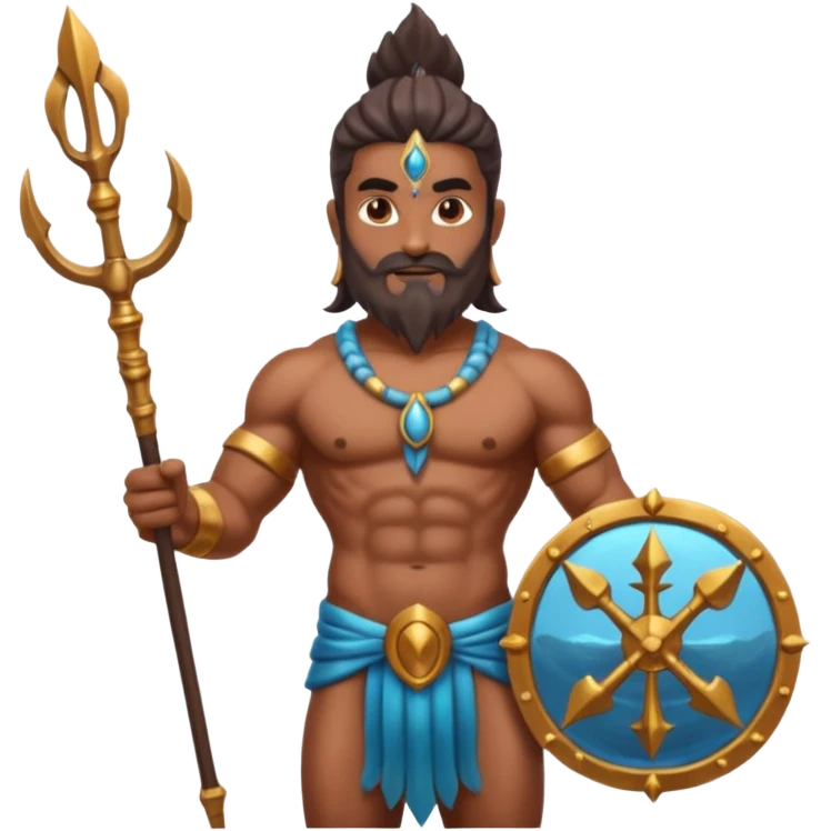 indian god with Poseidon trident emoji