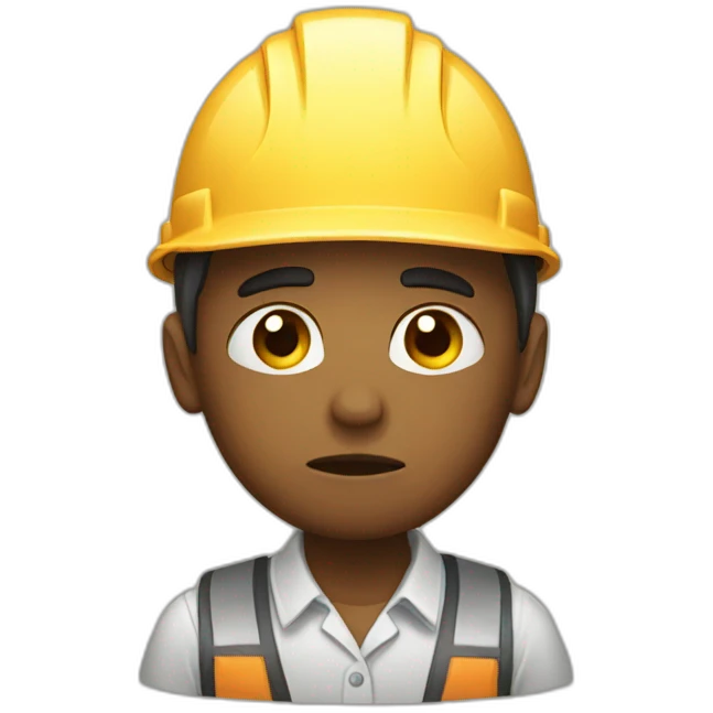 Worker sad with anxiety emoji
