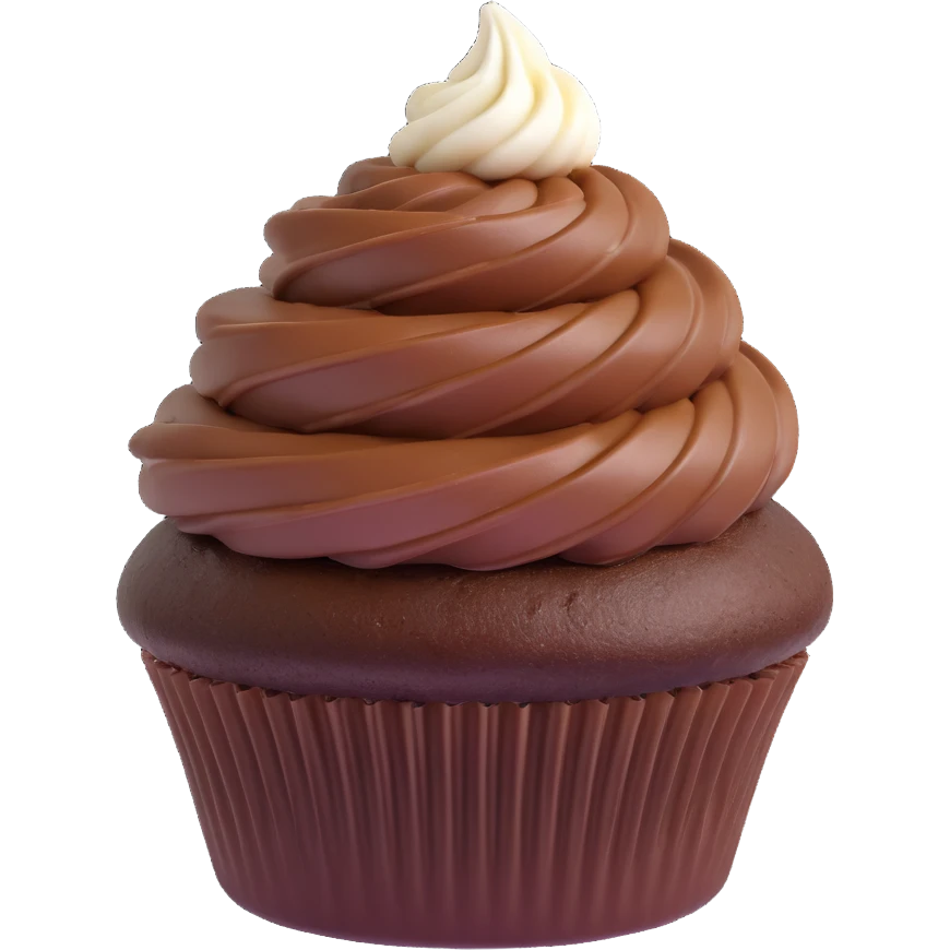 chocolate cupcake with glossy icing emoji