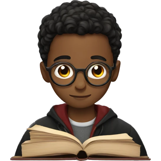 boy reading harry potter emoji