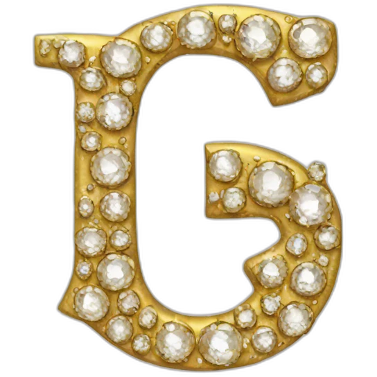 Gold and diamonds letter G emoji