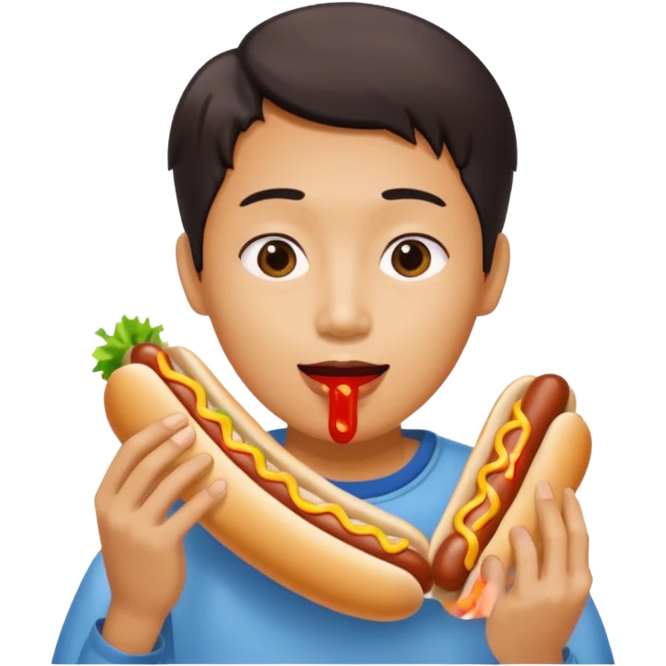 Asian eating dog emoji