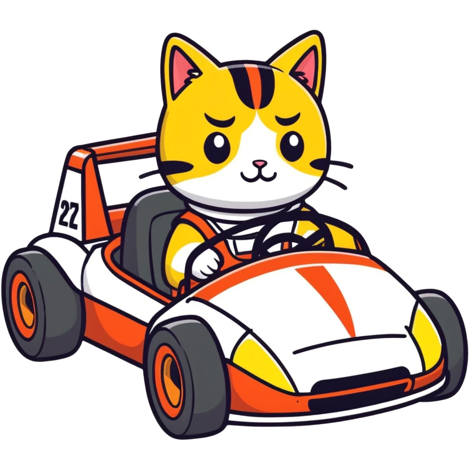 Tacocat driving a racecar  emoji