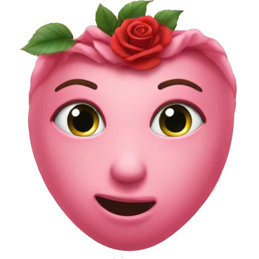 Coeur rose avec des yeux emoji