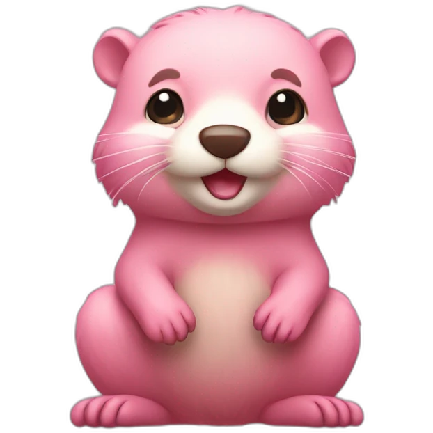 light pink fur beaver with big tail emoji