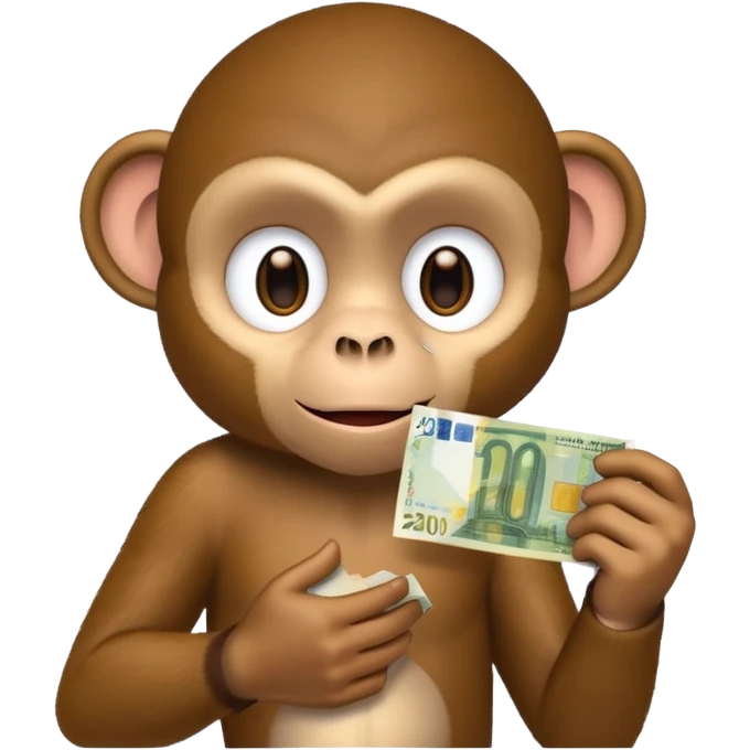 create a monkey holding a 20 euro bill I NEED EXACT A 20 EURO BILL emoji
