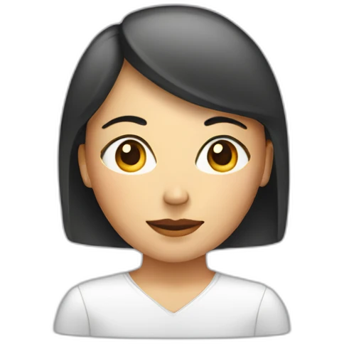 woman head on a computer emoji
