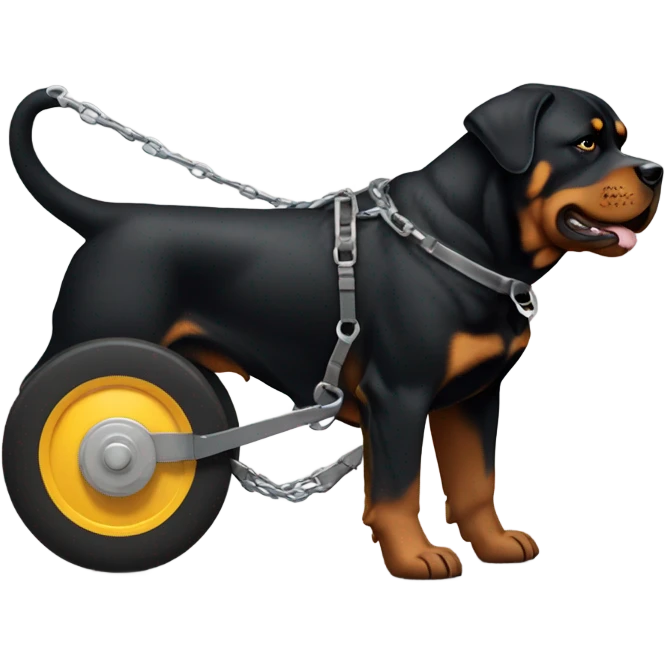 Rottweiler pulling a trailer  emoji