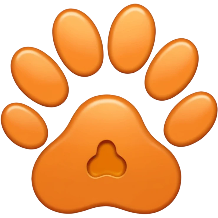 a light pastel orange pawprint emoji