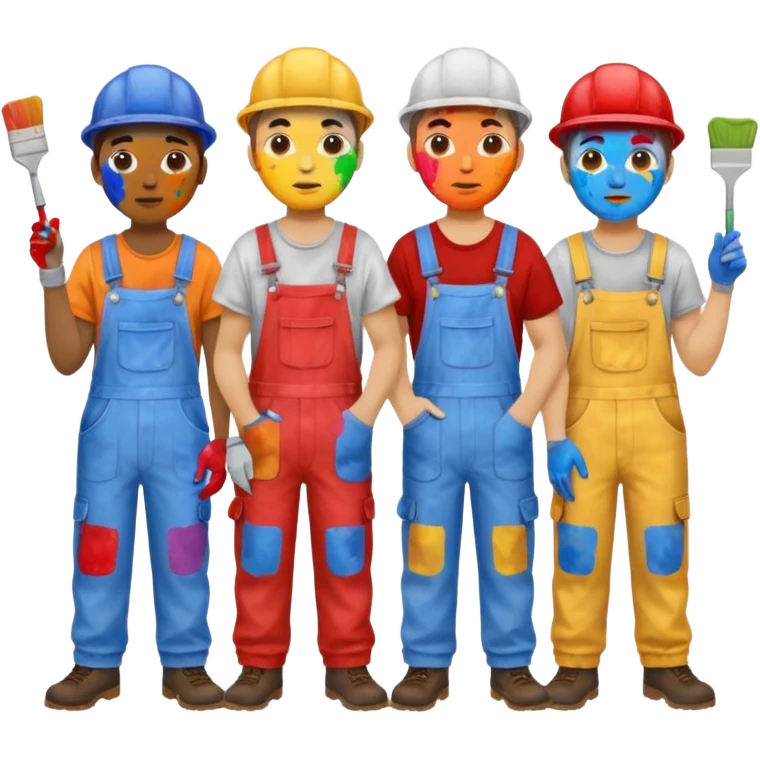 Painters with Paint Stained Faces emoji