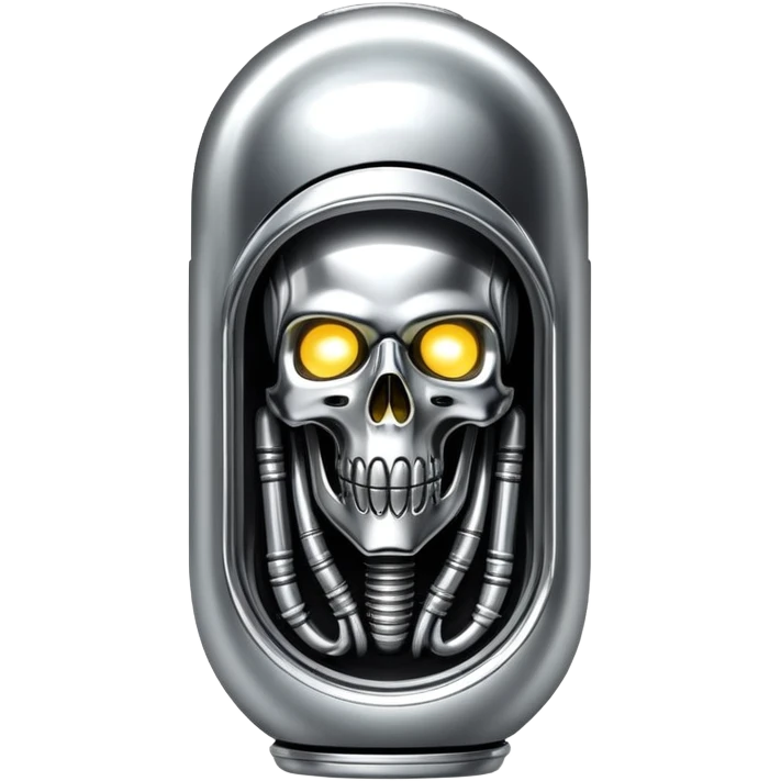sorayama giger fuel capsule chrome glowing emoji