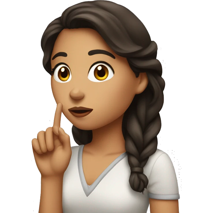Brunette blowing a kiss emoji