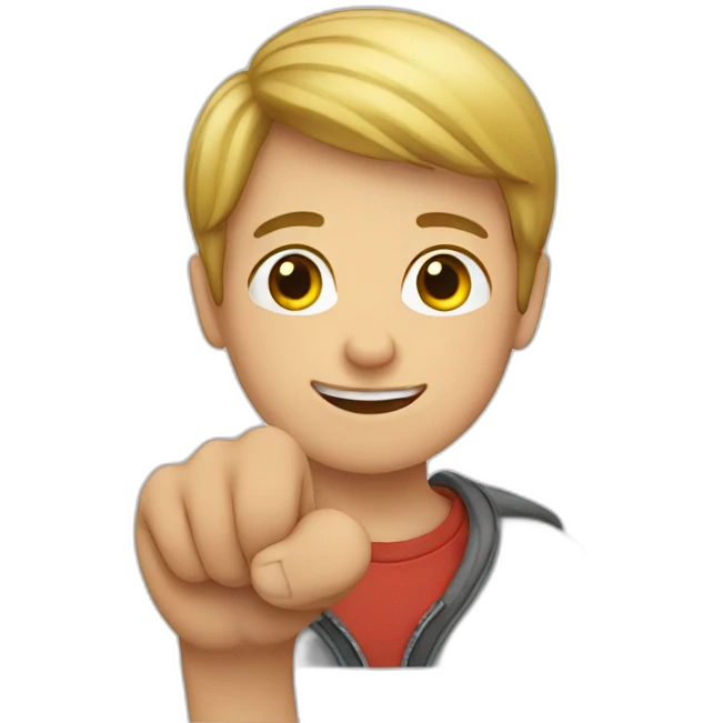 A boy showing thumb emoji