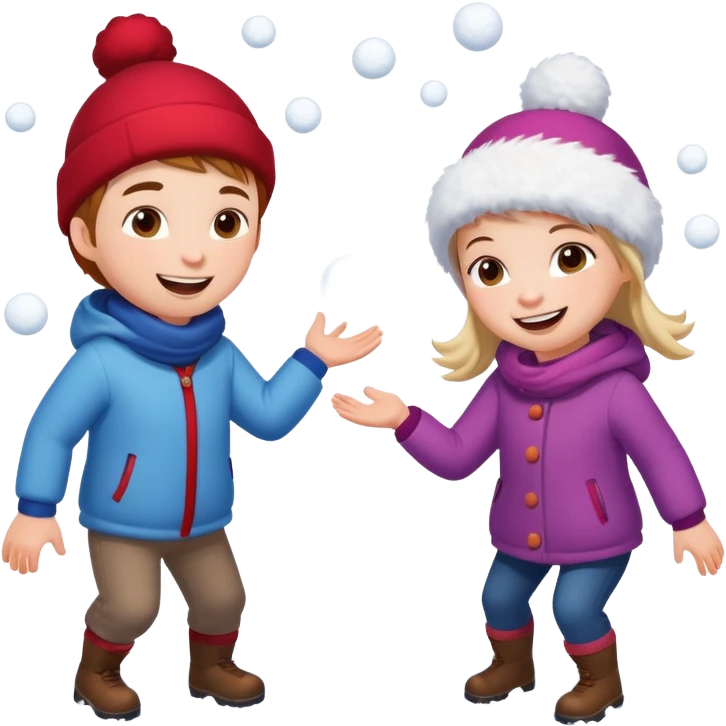 snowball fight pair each other emoji