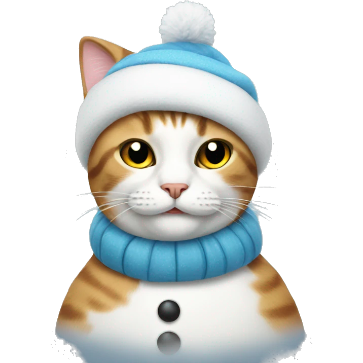 Cat wearing a snowman costume emoji