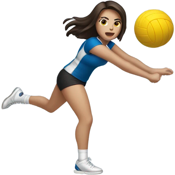 Brunette girl playing hitting a volleyball emoji