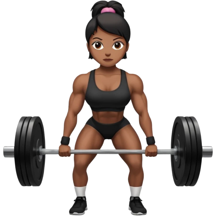 Deadlift woman black emoji