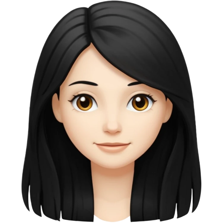 crie uma mulher branca de cabelo longo preto escovado emoji