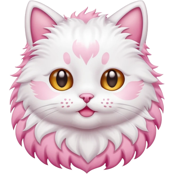 cute pink and white kitty emoji
