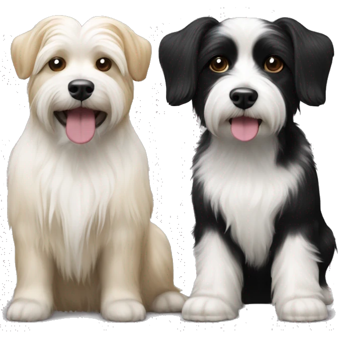 black & white havanese dog and carolina dog  emoji