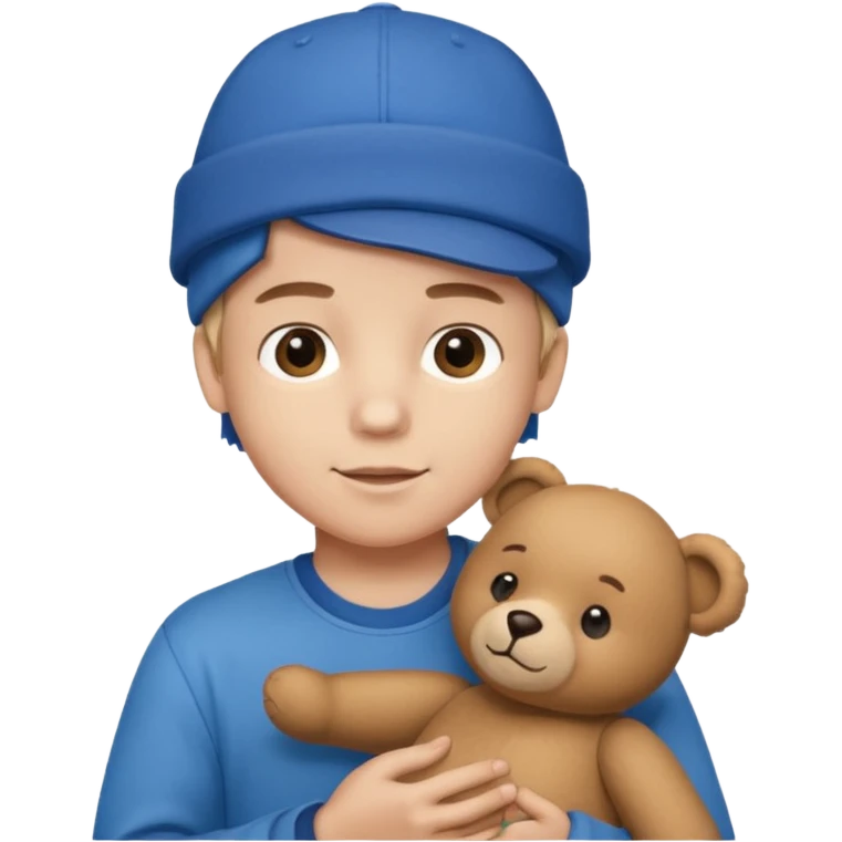 hat boy with bear  emoji