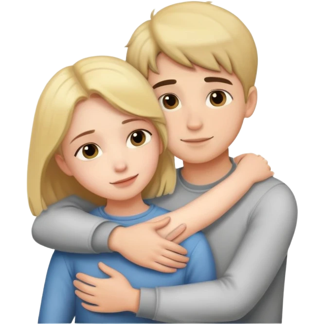 Boy hug a girl emoji