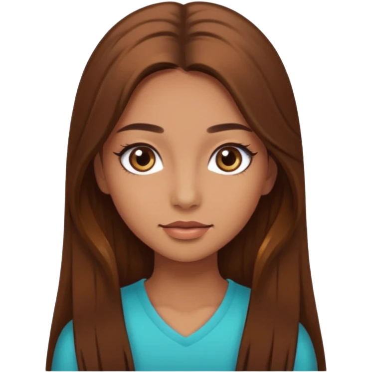 girl with long brown hair, long eye lashes, gorgeous emoji