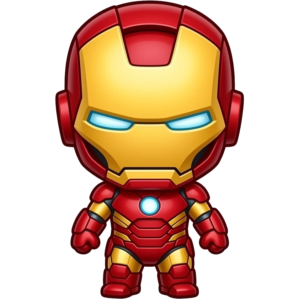 Iron Man chibi cute with heart emoji
