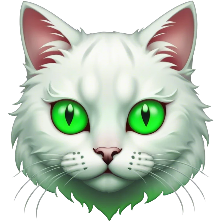 scary white cat  emoji